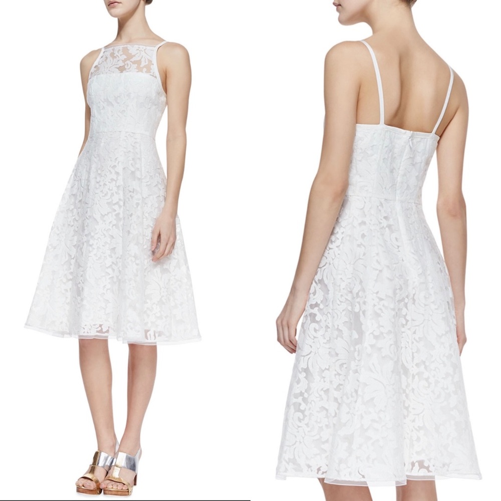 NWT Nanette Lepore Sleeveless Beach Breeze Dress in White Lace Size 6